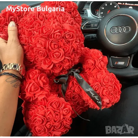 Мече от рози в кутия, снимка 1