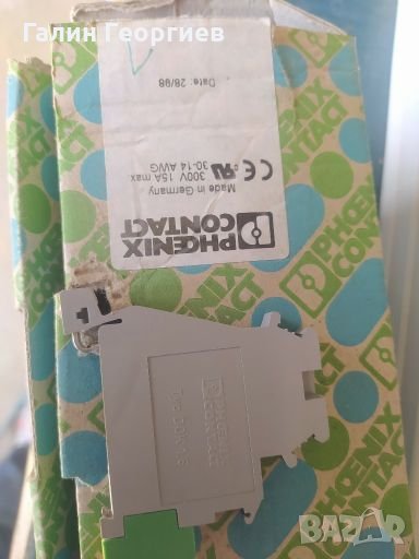 Клема Phoenix Contact DOK 1.5-TG Сив+ заземяване, снимка 1