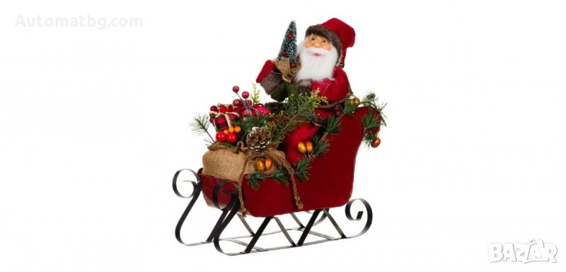 Коледна декоративна фигура Дядо Коледа с шейна, Automat 40см , снимка 1