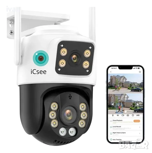 Двойна външна камера ICSee 4K UHD, снимка 1