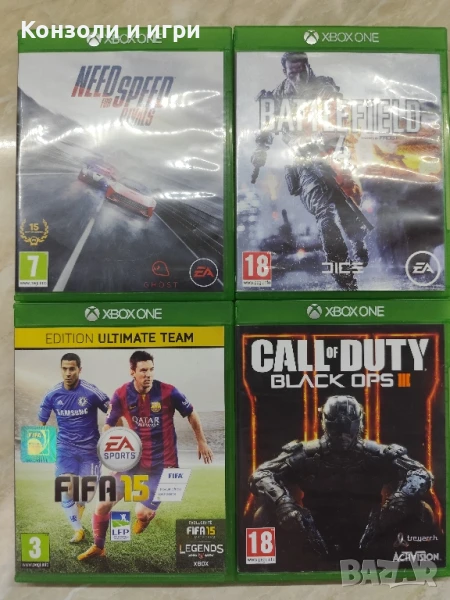 NFS Rivals, Black ops 3, Battlefield 4 и Fifa 16 - Игри за Xbox One, снимка 1