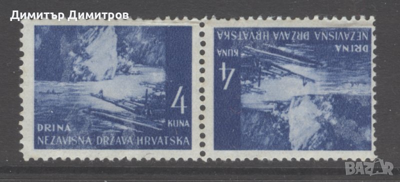Хърватия 1941 - Мi № 54 - тет-беш чиста, снимка 1