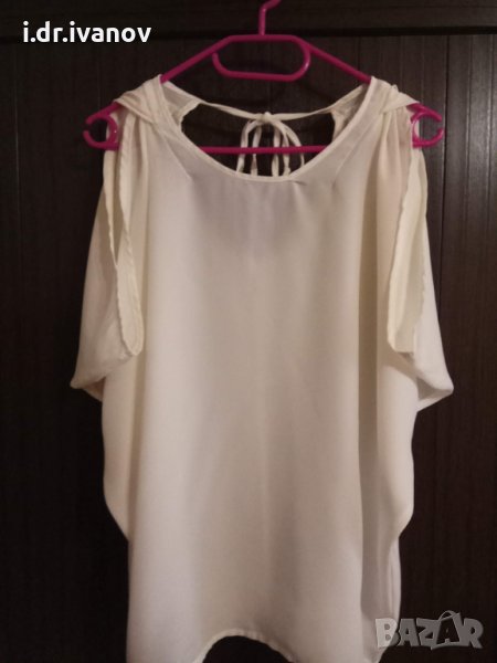 бяла блуза Only с отворени рамена , снимка 1