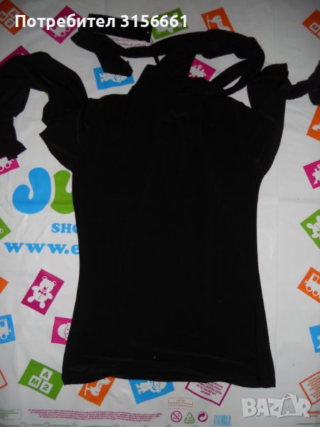 Нов Дамски Топ Туника с Дълги ръкави и връзки за панделка  папионка на врата размер М Л, снимка 1