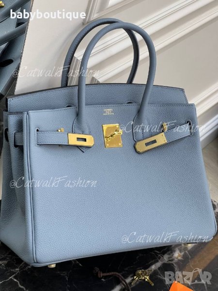 Hermes Birkin 30 Blue Lin, снимка 1