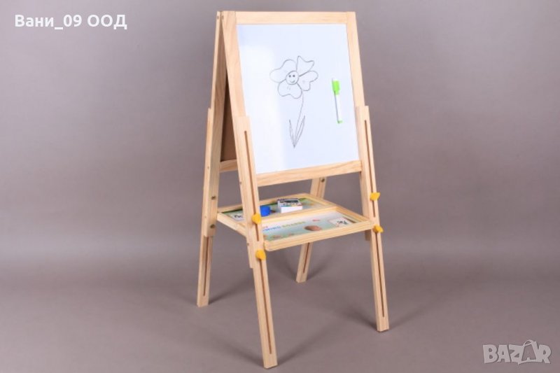 Двустранни дървена дъска за писане и рисуване, снимка 1