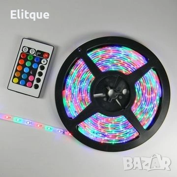 Лента с RGB LED диоди – 5 метра с дистанционно управление ✨, снимка 1