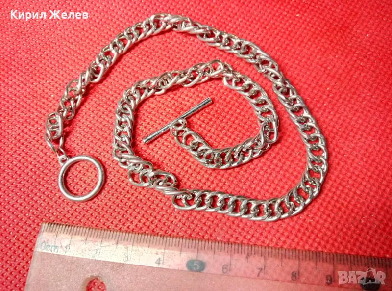 КРАСИВ СТИЛЕН ВИНТИДЖ КЮСТЕК За ДЖОБЕН ЧАСОВНИК СИНДЖИР ВЕРИЖКА БЛАГОРОДНА ЛЕГИРАНА СТОМАНА 31241, снимка 1