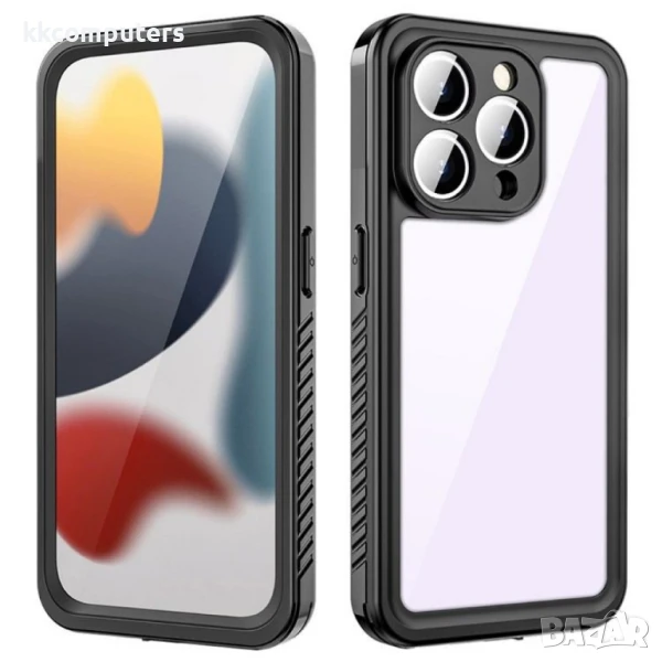 iPhone 15 Pro Max REDPEPPER Водоустойчив / Удароустойчив Калъф + Скрийн Протектор – Черен, IP68, снимка 1