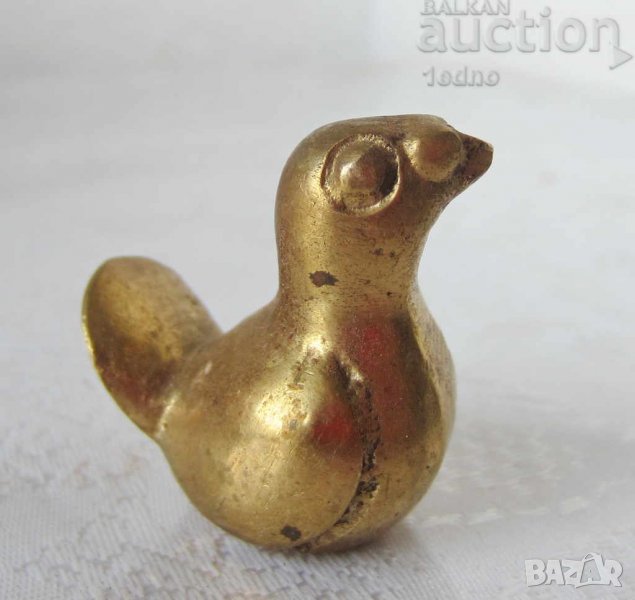 Фигури статуетки преспапие ПИЛЕ ПТИЧЕ месинг БРОНЗ МЕТАЛ ФИГУРА прасе свиня бик статуетка телец коте, снимка 1