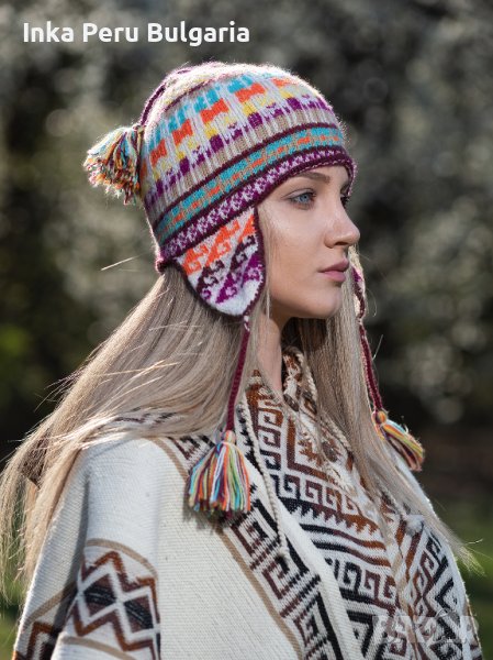 Автентична перуанска шапка модел Куско от вълна на алпака, снимка 1