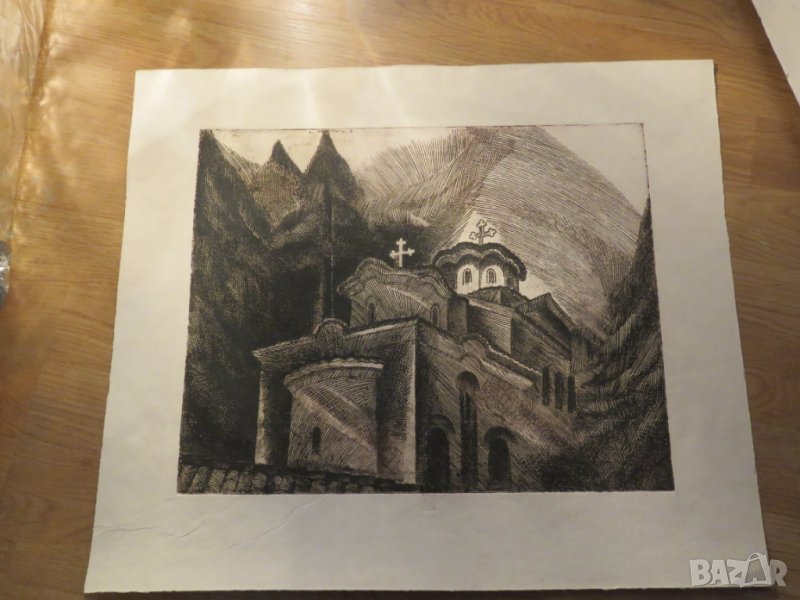 картина - Бачковски манастир - една картина Елка Будинова Найденова /1932г. - 2016г./, снимка 1