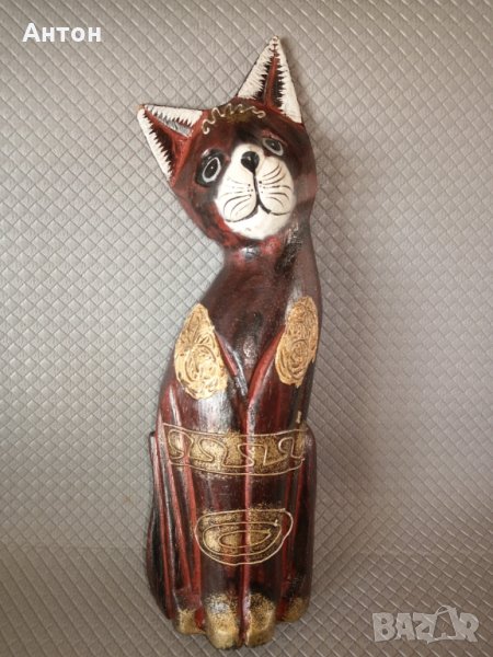 Сувенир Котка от дърво., снимка 1