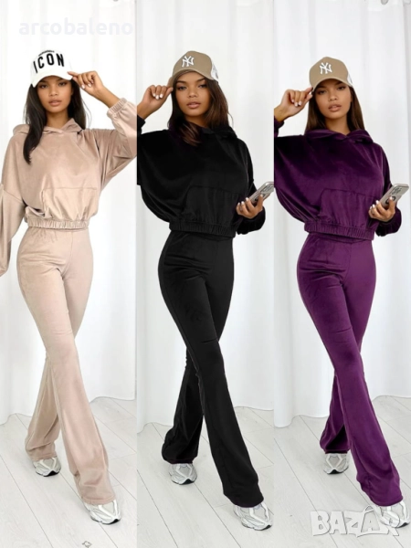 Дамски комплект от две части от кадифе Willow, 3цвята , снимка 1