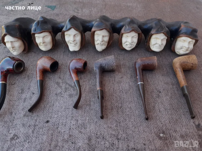 Комлект колекционерска стойка с лули , снимка 1