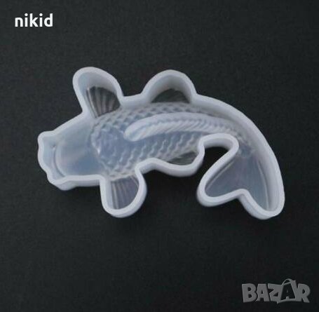 3D КОИ шаран риба силиконов молд форма калъп фондан шоколад смола гипс, снимка 1