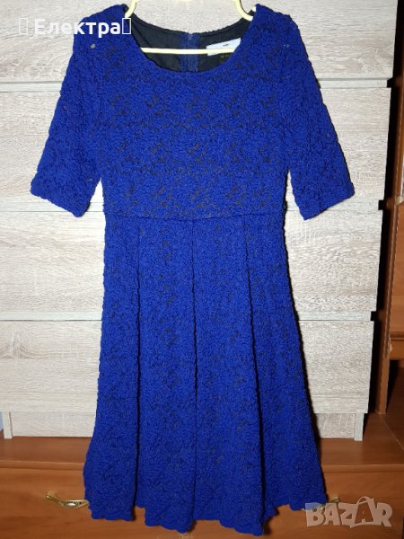 Синя рокля на марката Lucy fashion с дантелени мотиви, снимка 1