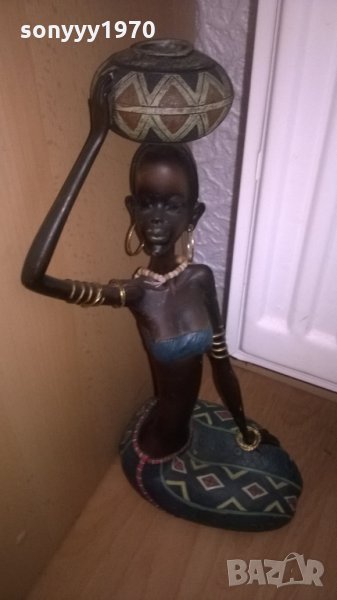 поръчана-афро дама-дървена фигура-внос франция, снимка 1