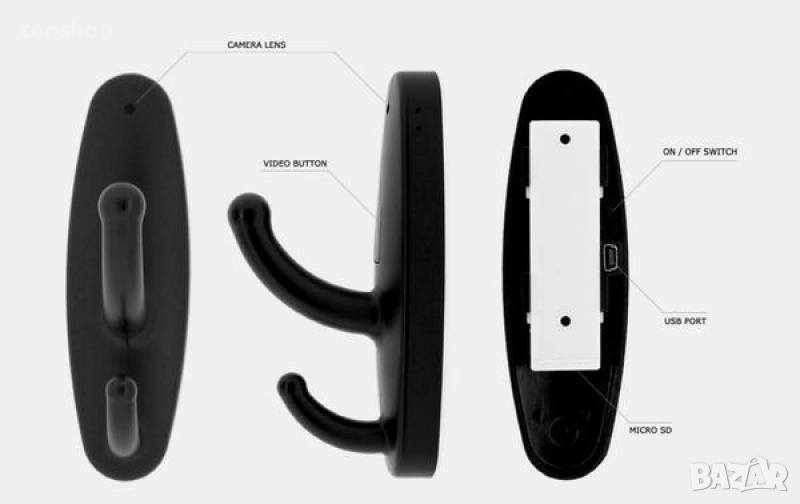 Чисто нова ЗАПЕЧАТАНА скрита камера с вградена батерия в закачалка за дрехи ..., снимка 1