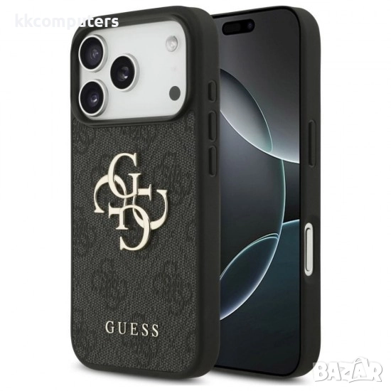 Оригинален кейс Guess Big 4G Logo Classic, За iPhone 17 Pro Max (6.9), Черен, снимка 1