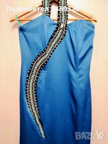 Тюркоазена бутикова рокля - Италия 🇮🇹, снимка 6 - Рокли - 36695605