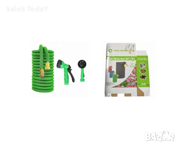 Градински маркуч, Разтегателен маркуч + пистолет, до 25 метра, снимка 7 - Напояване - 49445535