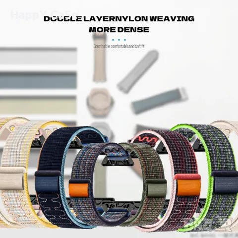 NYLON LOOP Каишка за смарт часовник Huawei Watch/Samsung/Apple/Xiaomi/Garmin/Amazfit/Casio/Honor, снимка 9 - Каишки за часовници - 47850700