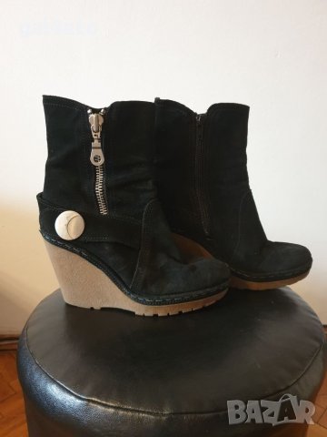 Боти естествен велур 35,5 - 36 номер, снимка 3 - Дамски боти - 26947999