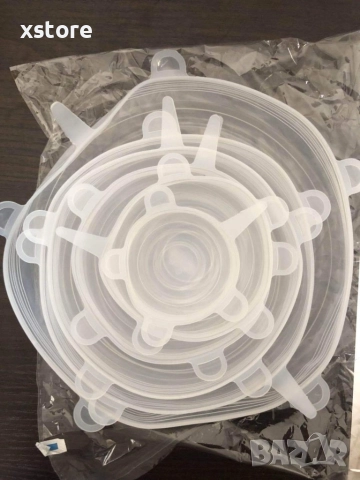 Комплект от 6 броя силиконови капаци за храна , снимка 4 - Други - 52699189