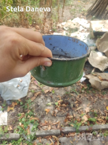 Стари емайлирани съдове за саксии/декорация, снимка 10 - Антикварни и старинни предмети - 51624852
