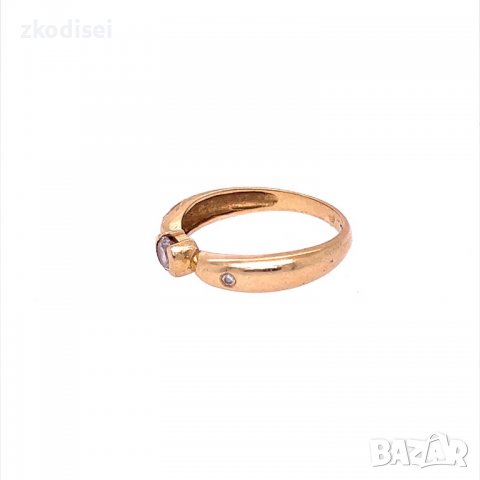 Златен дамски пръстен 2,7гр. размер:53 14кр. проба:585 модел:12492-5, снимка 2 - Пръстени - 38720699