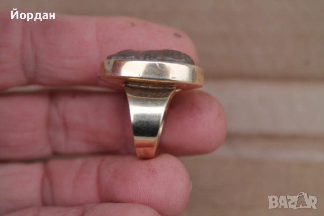 Дамски златен пръстен с камея, снимка 3 - Пръстени - 53326567