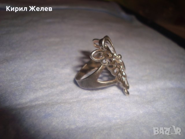 ФИГУРАЛЕН АЖУРЕН СРЕБЪРЕН АРТ ПРЪСТЕН - ПЕПЕРУДА ОКСИДИРАНО СРЕБРО 925 МАЙСТОРСКА ИЗРАБОТКА 28818, снимка 11 - Пръстени - 37252482