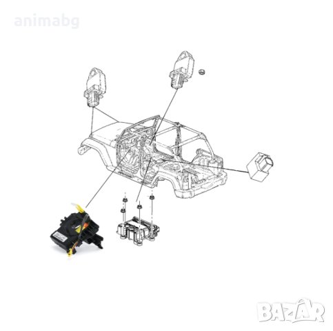 ANIMABG Лентов кабел за джип с датчик за ъгъла на завиване, 5156106AF, 5156106AD, снимка 8 - Части - 43070103