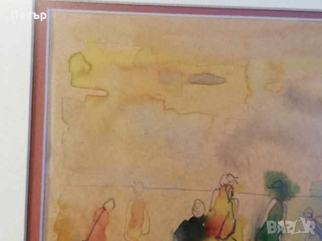 Продавам колоритен акварел на Васил Иванов , снимка 9 - Картини - 42934597