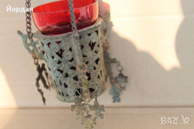 Старо бронзово кандило, снимка 4 - Антикварни и старинни предмети - 43973975