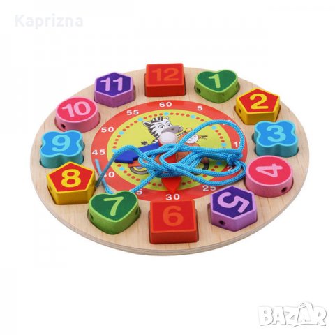 Монтесори дървен часовник “Зебра”, снимка 2 - Образователни игри - 38055018