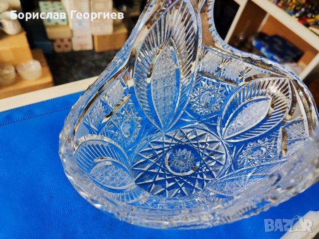 Чешки кристал Bohemia кристална кошница / бонбониера, снимка 4 - Чинии - 43863420