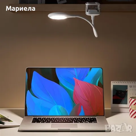 LED Настолна Лампа със Щипка / Безжична лампа / 3 вида светлина / Димиране, снимка 3 - Лед осветление - 50266670