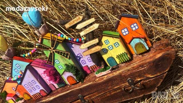 Ръчно изработена дървена закачалка, снимка 2 - Декорация за дома - 50925375