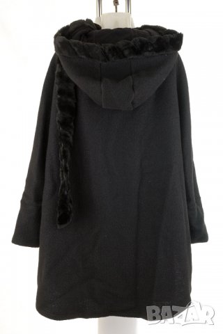 Черно дамско вълнено палто марка NATALEE , снимка 4 - Палта, манта - 27288773