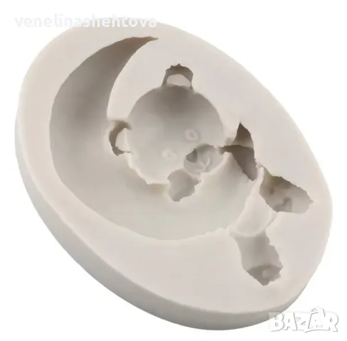 Мече с луна полумесец силиконов молд форма за фондан шоколад гипс, снимка 2 - Форми - 48230616