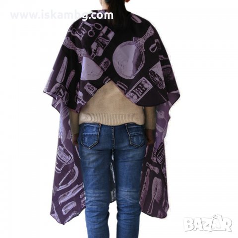 Престилка за подстригване, пелерина за подстригване - ЧЕРЕН ПРИНТ - КОД 3209, снимка 3 - Фризьорски принадлежности - 33570405