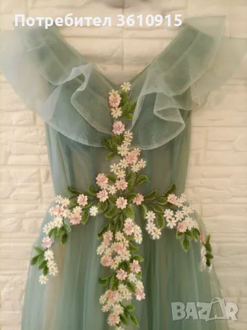 Официална рокля с цветя и камъни, снимка 4 - Рокли - 44111456