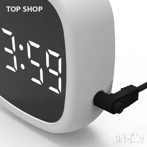 Мултифункционален Будилник,Цифров часовник, с магнит и огледало- ЧЕРНО, снимка 5 - Други - 48500074