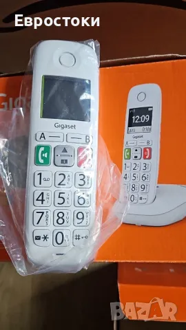 Безжичен стационарен телефон Gigaset DECT E290 големи бутони – Бял.  Има български език, снимка 9 - Стационарни телефони и факсове - 49622200
