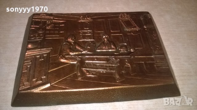 картина-мед/месинг-на масата-внос франция-26х19см, снимка 8 - Колекции - 26944534