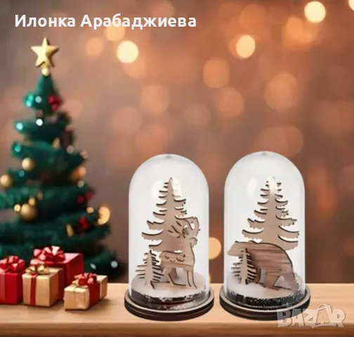 Коледна магия под стъклен купол - LED декорация, снимка 7 - Други - 47767156