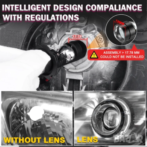 LED крушки с  лупа за основен фар H7 plug and play, снимка 15 - Аксесоари и консумативи - 51581036