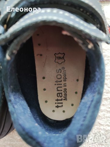 Детски обувки от естествена кожа Titanitos Yves Navy, размер 24 , снимка 6 - Бебешки обувки - 40470151